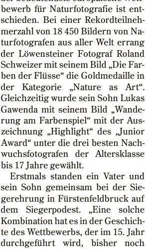"Fotopreis für Vater und Sohn" (Heilbronner Stimme, 17.05.2013, S. 33)